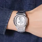 Skmei 2279 Dual Time Stainless Steel Digital Men's Watch – Dial Color: Silver, Strap Color: Silver – Thumbnail 5