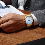 CRRJU 5009 Stainless Steel Analog Simple Classic Men's Watch – Dial Color: White, Strap Color: Gold – Thumbnail 3