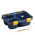 Laxson 7057 850ml Leak-Proof 3-Compartment Plastic Lunch Box – Color: Blue – Thumbnail 2