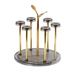 Revolving Metal Glass Stand 6pcs 8" x 10" Metal & Plastic Organizer Rack – Thumbnail 1