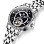 OLEVS 7036 Luminous Hands Mechanical Waterproof Lady Watch – Dial Color: Black, Strap Color: Silver – Thumbnail 2