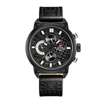NAVIFORCE NF9068L Fashion Big Dial Multi-Function Waterproof Quartz Luxury Sports Men’s Watch – Dial Color: White, Strap Color: Black – Thumbnail 1
