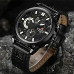 NAVIFORCE NF9068L Fashion Big Dial Multi-Function Waterproof Quartz Luxury Sports Men’s Watch – Dial Color: White, Strap Color: Black – Thumbnail 2