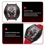 CRRJU 2317 Authentic Soft Silicone Strap Multifunctional Chronograph Sports Men's Watch – Dial Color: Black, Strap Color: Red – Thumbnail 4