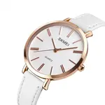 SKMEI 1397 Minimalist Minor Girl Collection Leather Strap Watch – Dial Color: White, Strap Color: White – Thumbnail 2
