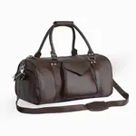 High Quality Travel/Gym Bag with Shoe Compartment – Color: Brown – Thumbnail 1