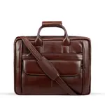 Original Genuine Cow Leather Hi Quality Corporate Office Bag – Color: Brown – Thumbnail 2