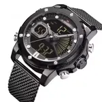 Naviforce NF9172 Stainless Steel Dual Movement Fashion and Casual Men's Watch – Dial Color: Black, Strap Color: Black – Thumbnail 2