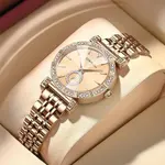 CRRJU 2494 Classic Fashion Rhinestone Diamond Movement Analog Dress  Women Watch – Dial Color: Gold, Strap Color:  Brown  – Thumbnail 5
