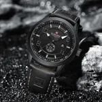 NAVIFORCE NF9229 Youth Retro Fashion Luminous Quartz Men's Watch – Dial Color: Grey, Strap Color: Black – Thumbnail 3