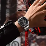 CRRJU 2314 Stainless Steel Square Dial Quartz Luxury Fashion Men's Watch – Dial Color: Black, Strap Color: Silver – Thumbnail 3