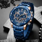 NAVIFORCE NF9175 Stainless Steel Chronograph Men's Watch – Dial Color: Blue, Strap Color: Blue – Thumbnail 3