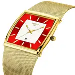 Nibosi 2376 Comfortable Mesh Stainless Steel Fashion Men's Watch – Dial Color: White, Strap Color: Gold – Thumbnail 2