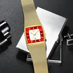 Nibosi 2376 Comfortable Mesh Stainless Steel Fashion Men's Watch – Dial Color: White, Strap Color: Gold – Thumbnail 4