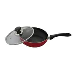 TOPPER 28cm Nonstick Glamour Fry Pan With Lid Red Color – Thumbnail 3