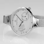 NAVIFORCE NF5001 PU Leather Sub-Dial Chronograph Watch For Women – Dial Color: White, Strap Color: White – Thumbnail 3