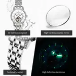 OLEVS 7036 Luminous Hands Mechanical Waterproof Lady Watch – Dial Color: White, Strap Color: Silver – Thumbnail 3