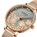 Curren 9065 Quartz Watch With Stainless Steel Strap for Women – Dial Color: Grey, Strap Color:  Brown  – Thumbnail 2