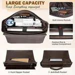 RAINSMORE Mens Waterproof Vintage Leather 17 Inch Large Office Business Bag – Color: Gray – Thumbnail 2