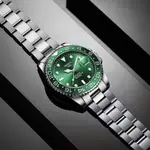 Nibosi 2597 High Quality Stainless Steel Belt Calendar Men's Watch – Dial Color: Green, Strap Color: Silver – Thumbnail 3