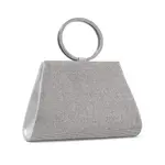 Synthetic Material & Magnetic Closure Party Silver Clutche – Thumbnail 1