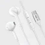 GEEOO TC555 Type-C Half In-Ear Wired Earphone – Color: White – Thumbnail 2
