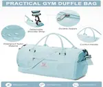 Shoes Compartment and Wet Pocket Waterproof Gym Bag – Color: Blue – Thumbnail 3