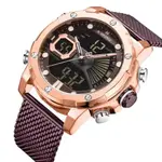 Naviforce NF9172 Stainless Steel Dual Movement Fashion and Casual Men's Watch – Dial Color: Rose Gold, Strap Color: Maroon – Thumbnail 2