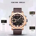 Naviforce NF9172 Stainless Steel Dual Movement Fashion and Casual Men's Watch – Dial Color: Rose Gold, Strap Color: Maroon – Thumbnail 3