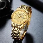 Nibosi 2381 Luxury Stainless Steel Analog Men's Watch – Dial Color: Gold, Strap Color: Gold  – Thumbnail 2