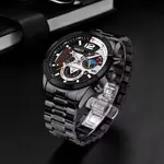 NIBOSI 2397 Luxury Stainless Steel Analog Men's Watch – Dial Color: White, Strap Color: Black – Thumbnail 3
