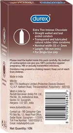 Durex Extra Thin Chocolate Flavoured Condoms (10 Pcs Pack) – Thumbnail 2