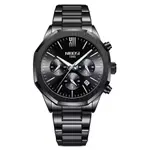 Nibosi 2519 Stainless Steel Quartz Chronograph Fashionable Men's Watch – Dial Color: Black, Strap Color: Black – Thumbnail 1
