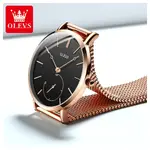 OLEVS 5190 Women Steel Mesh Quartz Luxury Popular Dress Lady Beautiful Watch – Dial Color: Black, Strap Color:  Brown  – Thumbnail 3