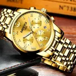 Nibosi 2301 High Quality Stainless Steel Chronograph Men's Watch – Dial Color: Gold, Strap Color: Gold – Thumbnail 2