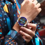 Nibosi 2553 Luxury Stainless Steel & Chronograph Men's Watch – Dial Color: Black, Strap Color: Silver – Thumbnail 4