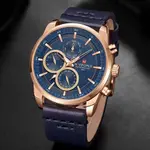 Naviforce NF9148 Custom Luxury Leather Strap Quartz Casual Men's Watch – Dial Color: Rose Gold, Strap Color: Blue – Thumbnail 6