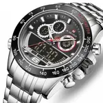 Naviforce NF9188 Luxury Stainless Steel Strap Analog Digital Sports Men's Watch – Thumbnail 2