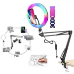 Overhead Video Stand with 10 inch Ring Light and Phone Mount for Drawing – Thumbnail 2