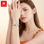 OLEVS 9813 Fashion High-grade Ins Design Niche Mermaid Diamond Encrusted Women's Watch – Dial Color: White, Strap Color: Silver – Thumbnail 3