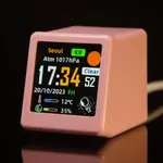LCD Digital Smart Weather Desktop Thermometer Small Table Clock – Color: Pink – Thumbnail 2