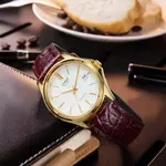 CASIO MTP-1183Q-7ADF Enticer Analogique Gold Dial Pure Leather Strap Watch  – Thumbnail 4