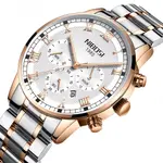 Nibosi 2339 Luxury Stainless Steel Casual Fashion Men's Watch – Dial Color: White, Strap Color: White – Thumbnail 2