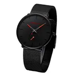 CRRJU 2150 Luxury Stainless Steel Slim Mesh Band Casual Men’s Watch – Dial Color: Red, Strap Color: Black – Thumbnail 3