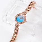 SKMEI 1738 Iced Elegant Round Dial Diamond Rhinestone Bracelet Design Women Watch – Dial Color: Blue, Strap Color:  Brown  – Thumbnail 3