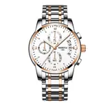 Nibosi 2353 High Quality Stainless Steel Analogue Men's Watch  – Dial Color: White, Strap Color: White – Thumbnail 1