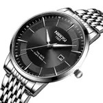 Nibosi 2525 Classic Stainless Steel Analog Fashion Men's Watch – Dial Color: Black, Strap Color: White – Thumbnail 2