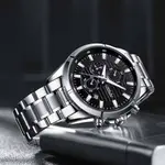 CRRJU 2308 Luxury Redefined Stainless Steel Analog Quartz Men's Watch – Dial Color: Black, Strap Color: Silver – Thumbnail 2