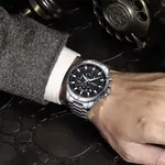 CRRJU 2308 Luxury Redefined Stainless Steel Analog Quartz Men's Watch – Dial Color: Black, Strap Color: Silver – Thumbnail 3