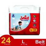 SMC Smile Dry Lock Ensures Low Rewet Belt System Baby Diaper – Quantity: 24 pcs – Thumbnail 1